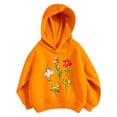 thumbnail image 1 of Hiijoy Girls Casual Cute Hoodie Cozy Loose Fit Pullover Long Sleeve Sweatshirt, Orange, Sizes 3-10, 1 of 3