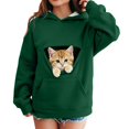 thumbnail image 1 of Hiijoy Girls Casual Hoodie Cat Pocket Long Sleeve Hooded Sweatshirt Kids Loose Pullover, 1 of 9
