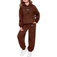 thumbnail image 1 of Hiijoy Girls Casual Outfits Heart Print Long Sleeve Hoodie Sweatpants Set 2Pcs Sweatsuit, 1 of 6