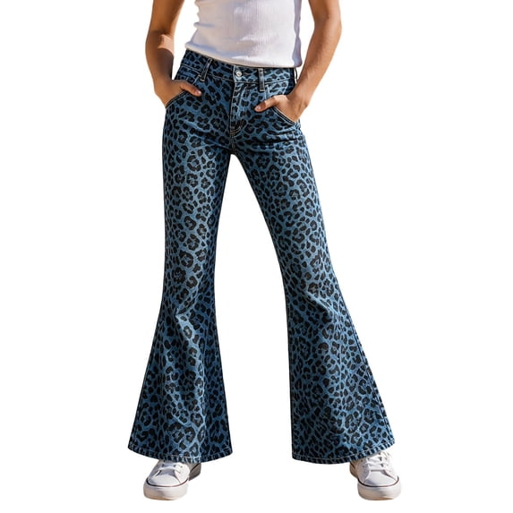 Hiijoy Girls Flared Pants Casual High Waist Slim Fit Pants Kids Fashion Pocket Trousers