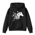 thumbnail image 1 of Hiijoy Girls Hoodies Horse Graphic Long Sleeve Pullover Kids Fall Winter Warm Sweatshirts, 1 of 2
