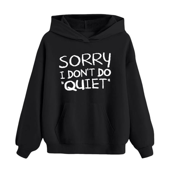 Hiijoy Girls Hoodies Letter Graphic Long Sleeve Pullover Kids Fall Winter Warm Tops