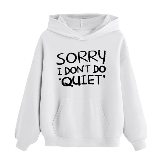 Hiijoy Girls Hoodies Letter Graphic Long Sleeve Pullover Kids Fall Winter Warm Tops