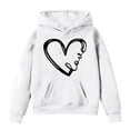 thumbnail image 1 of Hiijoy Girls Hoodies Loose Heart Print Pullover Casual Fall Winter Warm Sweatshirts, 1 of 3