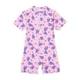 thumbnail image 1 of Hiijoy Girls Floral Short Sleeve Rashguard One-Piece Swimsuit, 1 of 8