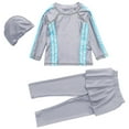 thumbnail image 1 of Hiijoy Girls Full Cover Swimwear Long Sleeve Rash Guard Pants Hat Bathing Suit, Sizes 2-15, 1 of 7