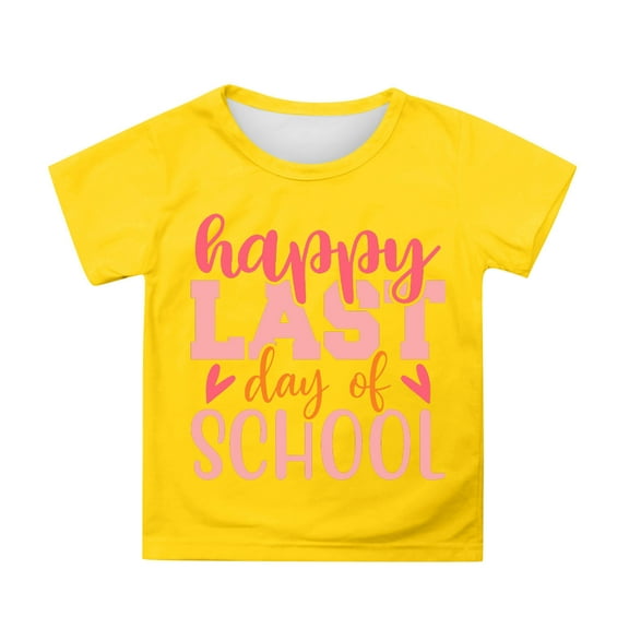 Hiijoy Girls Graduation T-Shirt Last Day of School Letter Print Short Sleeve T Shirt Tee