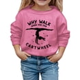 thumbnail image 1 of Hiijoy Girls Graphic Sweatshirt Kids Casual Crewneck Long Sleeve Pullover, Pink, Sizes 3-14, 1 of 3