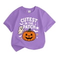 thumbnail image 1 of Hiijoy Girls Halloween Tshirt Graphic Crewneck Short Sleeve Tee Kids Caual Party T-Shirt, 1 of 3