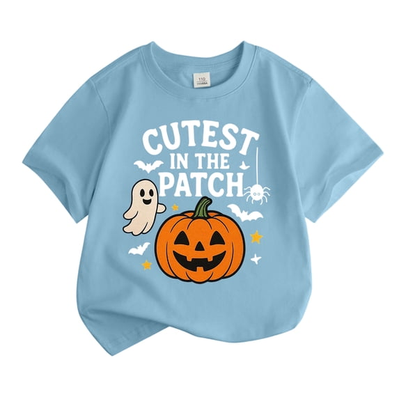 Hiijoy Girls Halloween Tshirt Graphic Crewneck Short Sleeve Tee Kids Caual Party T-Shirt