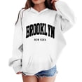 thumbnail image 1 of Hiijoy Girls Hoodies Brooklyn Print Long Sleeve Pullover Casual Fall Sweatshirts, 1 of 3