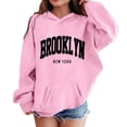 thumbnail image 1 of Hiijoy Girls Hoodies Brooklyn Print Long Sleeve Pullover Casual Fall Sweatshirts, 1 of 3