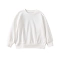 thumbnail image 1 of Hiijoy Girls Long Sleeve Sweatshirt Casual Cotton Solid Color Crew Neck Pullover, White, 1 of 3