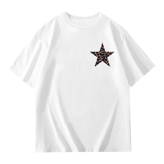 Hiijoy Girls Oversized T-Shirt Star Print Short Sleeve T Shirt Loose Graphic Tee, Sizes 3-13