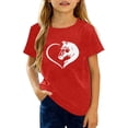 thumbnail image 1 of Hiijoy Girls Red T Shirt Horse Graphic Loose Fit Short Sleeves Round Neck Tee, Sizes 3-13, 1 of 3