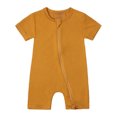 thumbnail image 1 of Hiijoy Girls Romper Solid Color Baby Zipper Short Sleeve Sleeper Jumpsuit Onesies, 1 of 9