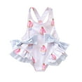 thumbnail image 1 of Hiijoy Girls Ruffle Backless Bow One-Piece Swimsuit Swimwear Bathing Suit, 1 of 3