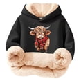 thumbnail image 1 of Hiijoy Girls Soft Sherpa Hoodie Cute Cow Graphic Pullover Sweatshirt, Sizes 3-16, 1 of 4
