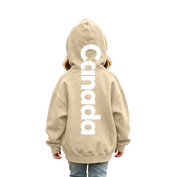 Hiijoy Girls Sweatshirt Fashion Loose Pullover Hoodie with Letter Print, Beige, Sizes 2-14
