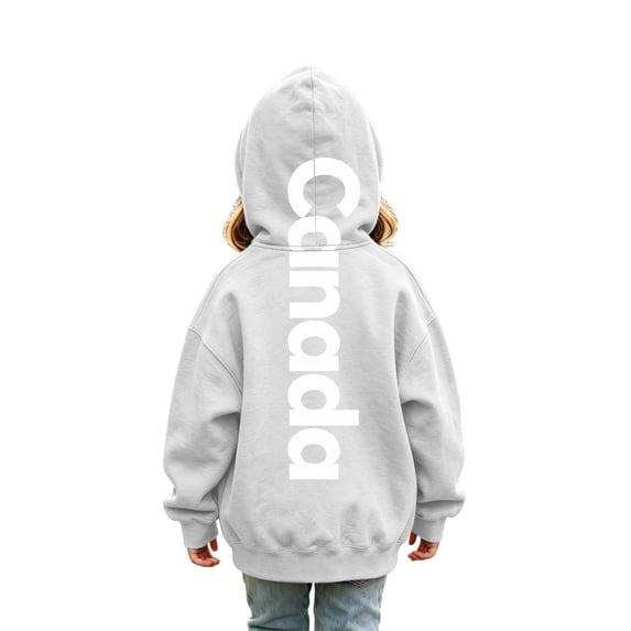 Hiijoy Girls Sweatshirt Fashion Loose Pullover Hoodie with Letter Print, White, Sizes 2-14