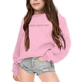 thumbnail image 1 of Hiijoy Girls Sweatshirt Letter Print Crewneck Pullover Fall Winter Clothes, Pink, Sizes 3-14, 1 of 6