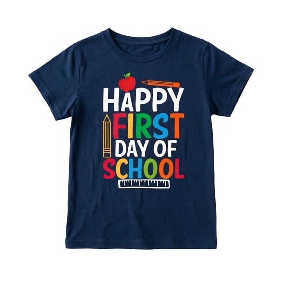 Hiijoy Girls T Shirt Back-To-School Letter Print Short Sleeved Crew Neck Tee, Sizes 2-13