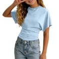 thumbnail image 1 of Hiijoy Girls T-Shirt Fashion Ruched Fitted Short Sleeves O Neck T Shirt, Sizes 3-14, 1 of 8