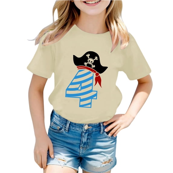 Hiijoy Girls T-Shirt Graphic Classic Fit Short Sleeve O-Neck T Shirt for Kids, Sizes 0-13