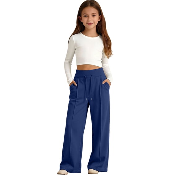 Hiijoy Girls Wide Leg Sweatpants High Waisted Active Pants Casual Loose Athletic Pants