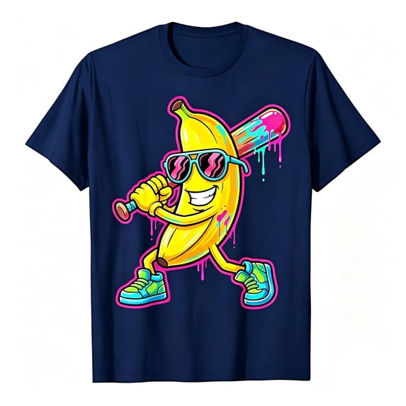 Hiijoy Graphic Tee for Boys Casual Banana Print Short Sleeve Crewneck T-Shirt, Sizes 2-3