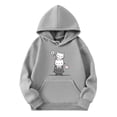 thumbnail image 1 of Hiijoy Hoodie for Girls Cartoon Cat Printed Hooded Sweatshirt Cute Casual Pullover Top with Pocket, 1 of 2
