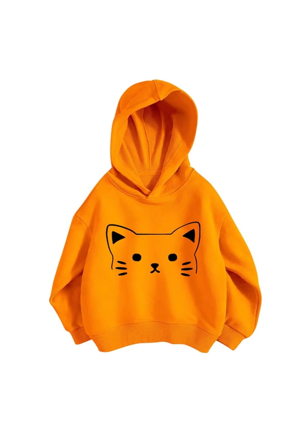 Hoodie for Girls Cute Cartoon Cat Hooded Sweatshirt Casual Loose Pullover Hoody