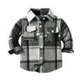 thumbnail image 1 of Hiijoy Boys Plaid Long Sleeve Button-Down Shirt Kids Unisex Casual Shirt Jacket, 1 of 3
