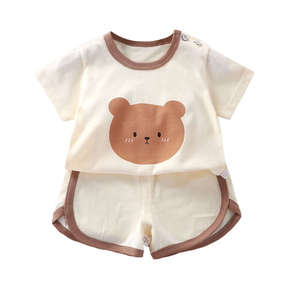 Hiijoy Infant Boys Sports Outfits Cartoon Print Short Sleeve T Shirt & Shorts, Sizes 18-24M