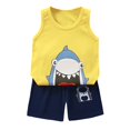 thumbnail image 1 of Hiijoy Infant Boys Summer Outfits Cartoon Print Soft Tank Top & Shorts Set, Sizes 18-24M, 1 of 3