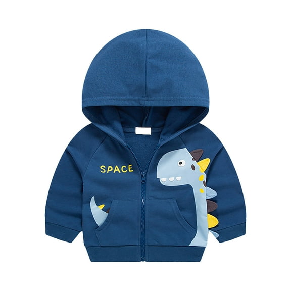 Hiijoy Infant Boys Zip Up Hoodie Cartoon Dinosaur Hooded Jacket Casual Hooded Sweatshirt