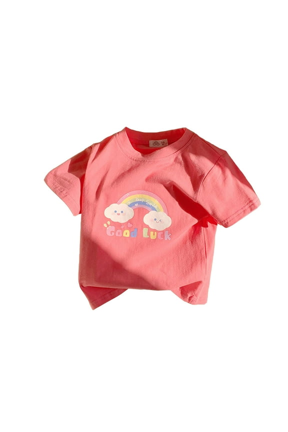 Infant Girls Cartoon Graphic T-Shirt Casual Soft Short Sleeve T Shirt, Sizes 12M-9Y