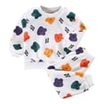 thumbnail image 1 of Hiijoy Infant Girls Flannel Pajamas Cartoon Print Long Sleeve Pullover Top Pants Homewear, 1 of 3