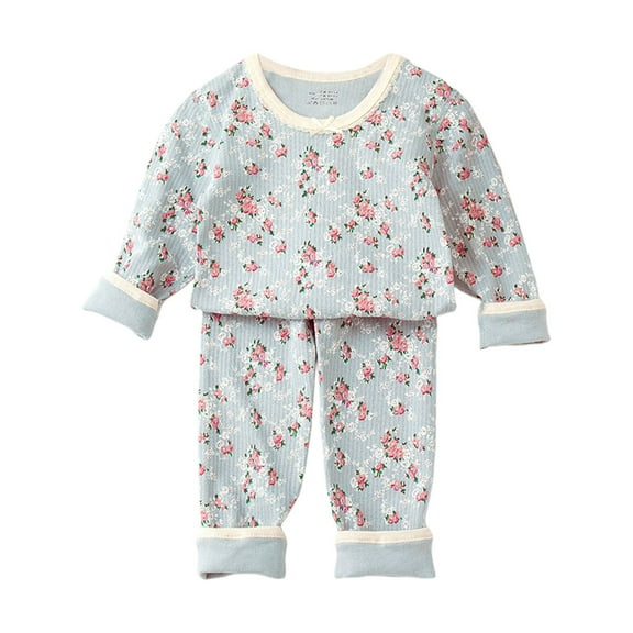 Hiijoy Infant Girls Floral Pajamas Comfortable Long Sleeved T Shirt Pants Sleepwear Set