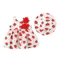 thumbnail image 1 of Hiijoy Infant Girls Flower Beach Dress Summer Sleeveless Cotton Dress & Hat, Sizes 6M-3T, 1 of 8