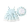 thumbnail image 1 of Hiijoy Infant Girls Lace Summer Dress Cute Sleeveless Strap Dress With Hat, Sizes 0-24M, 1 of 2