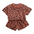 thumbnail image 1 of Hiijoy Infant Girls Leopard Summer Clothes Set T Shirt & Shorts 2Pcs Outfits, Sizes 18-24M, 1 of 8