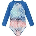 thumbnail image 1 of Hiijoy Girls One-Piece Swimsuit Zipper Long Sleeve UPF50+ Swimwear, Sizes 1-7, 1 of 3