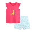 thumbnail image 1 of Hiijoy Infant Girls Outfits Cotton Ruffle Tank Top Shorts Summer Clothes Set, Sizes 12-24M, 1 of 5
