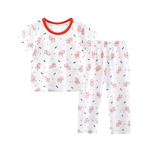 Hiijoy Infant Girls Pajamas Breathable Short Sleeve T Shirt & Pants Sleepwear, Sizes 18-24M
