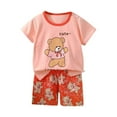 thumbnail image 1 of Hiijoy Infant Girls Pajamas Cartoon Cute Short Sleeve T Shirt Shorts Homewear, Sizes 18-24M, 1 of 2