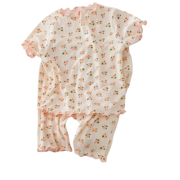 Hiijoy Infant Girls Pajamas Short Sleeve T Shirt Pants Sleepwear Homewear, Sizes 12-18M