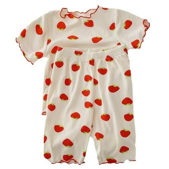 Hiijoy Infant Girls Pajamas Short Sleeve T Shirt Pants Sleepwear Homewear, Sizes 18-24M