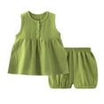 thumbnail image 1 of Hiijoy Girls Pajamas Sleeveless Tank Top Shorts Cotton Sleepwear Summer Homewear, 1 of 3
