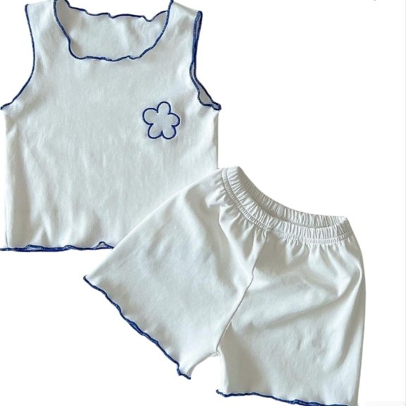 Hiijoy Infant Girls Pajamas Soft Breathable Tank Top Shorts Sleepwear Outfits, Sizes 12-18M